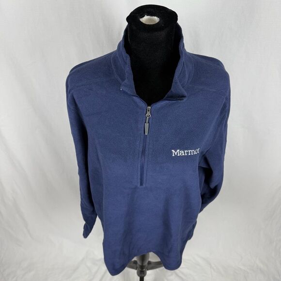 Marmot Polartec Navy Blue Half Zip - Men’s M - Picture 3 of 12